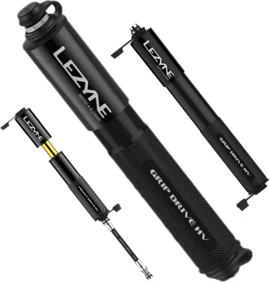 Produktbild von Lezyne Grip Drive HV, Handluftpumpe, Fahrrad, Schwarz, Silber, I-Typ-Griff, 6,2 bar, Aluminium