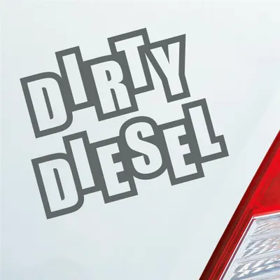Produktbild von Auto Aufkleber Dirty Diesel Dreckig Hoher Verbrauch Sprit 12x10 cm Grau Sticker Heckscheibenaufkleber