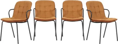 Zdjęcie produktu dla Zestaw 4 krzeseł materiałowych z metalowymi nogami, wys. 81 cm - ZÉLIE
