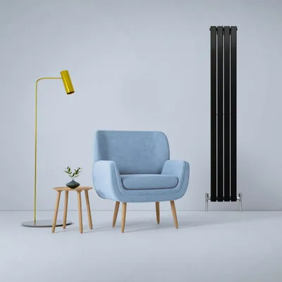 Productafbeelding van Paneelradiator, mat zwart, 1800 mm x 280 mm