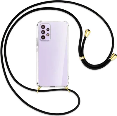 Produktbild von Handykette Backcover-Schutzhülle mit Band (Metall goldfarben) für Samsung Galaxy A53 5G - schwarz