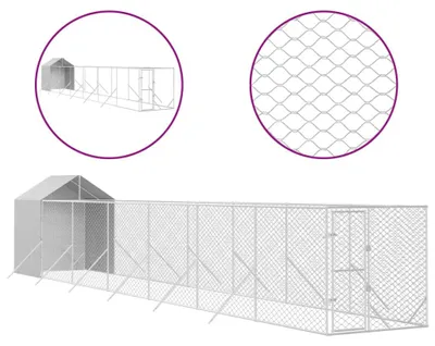 Produktbild von Hundehütte - Außenkennel - Hundezwinger - Tiergehege - Haustierhaus - Verzinkter Stahl