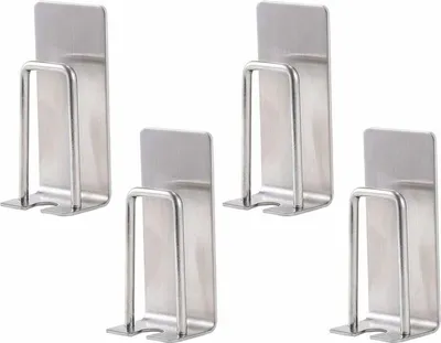 Obrázek produktu pro 4dílná sada držáků na zubní kartáčky z nerezové oceli – montáž na zeď – pro kelímky a zubní kartáčky – vodotěsná a samolepicí – není nutné vrtání – do koupelny