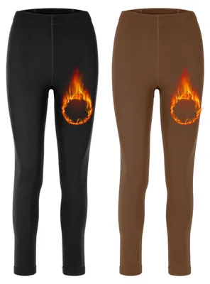 Image de Merry Style Lot de 2 leggings femme MS-ATX-441 (Noir/Brun, 3XL-4XL)