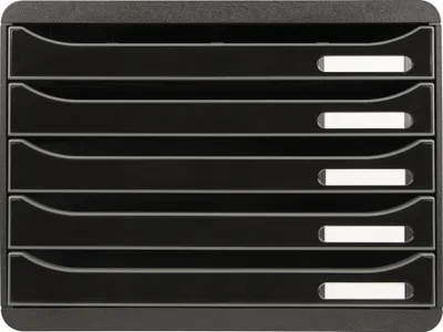 Image de Exacompta Module de classement Big Box Plus 5 tiroirs Glossy Noir 308714D