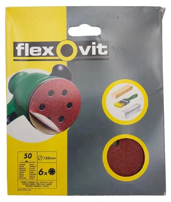 Image de 6x disques abrasifs auto-agrippants Ø150mm papier abrasif grain 50 perforé