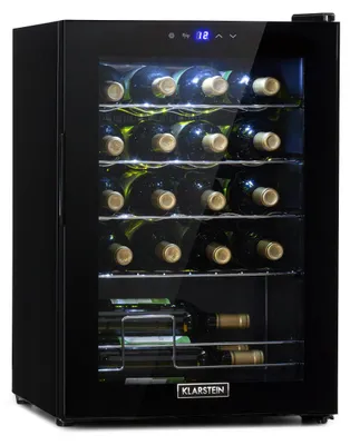 Image de Klarstein Cave a Vin sur Pieds, Caves à Vin de 53L avec une Porte en Verre, Cave a Vins à Zone Unique, Bar Intérieur/Extérieur, Frigo vin, Cave a Vin de Vieillissement, Petite Cave à Vin 20 Bouteilles