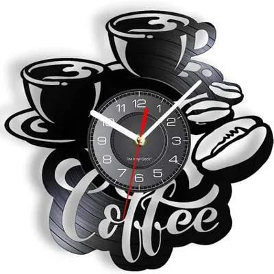 Immagine prodotto di Orologio da parete a forma di chicco di caffè, ideale per gli amanti del caffè