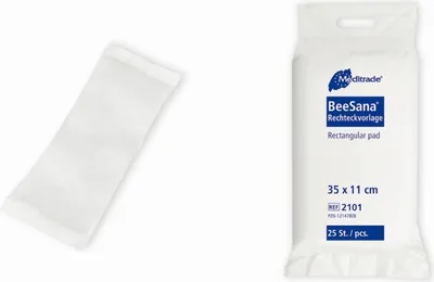 Produktbild von 200 BeeSana Rechteckvorlagen für Tröpfel- bzw. leichte Inkontinenz 11 x 35 cm