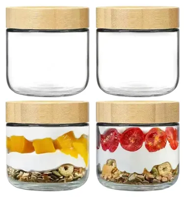 Produktbild von Elzusha – Glasbehälter zur Aufbewahrung von Overnight Oats – 4er-Set