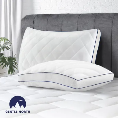 Produktbild von Gentle North Hochwertige Kopfkissen 40x80 cm groß in Hotelqualität 2er Set Flauschige, gut gefüllte Schlafkissen für Allergiker geeignet 60° Waschbar