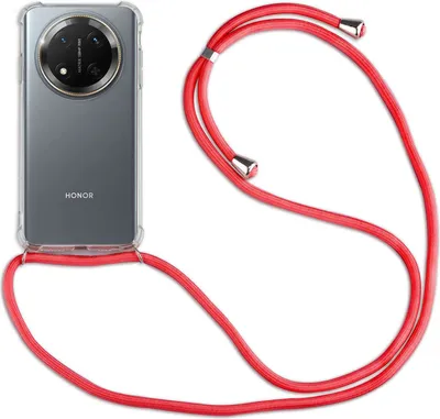 Produktbild von Handykette für Honor Magic 7 Lite Hülle mit Band Case Handyhülle mit Kette in Rot