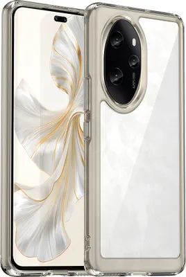 Produktbild von Schutzhülle für Honor 100 Pro Klar Rückseite Stoßfeste TPU Silikon Bumper Hülle Grau