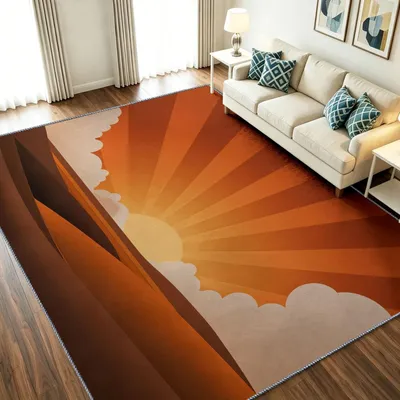 Imagen del producto de Alfombra vintage de pelo bajo con diseño de desierto, 160 x 230 cm