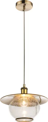 Produktbild von Globo Lighting Hängeleuchte Metall bronzefarben, Glas, Kabel PVC Braun, ø: 300mm, H: 1200mm, exkl. 1x E27 60W 230V