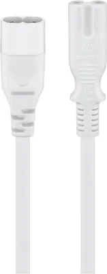 Produktbild von goobay Netzkabel Geräteverlängerung IEC 60320 C7 auf C8 weiß 2 m