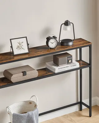 Produktbild von VASAGLE Konsolentisch, schmaler Sofatisch mit 2 Ablagen, 20 x 80 x 80 cm