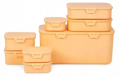 Produktbild von Ernesto Vorratsdosen Set 8tlg Kunststoff Orange Peach