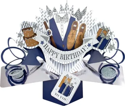Produktbild von Grußkarte PopUp "Happy Birthday" Anzug