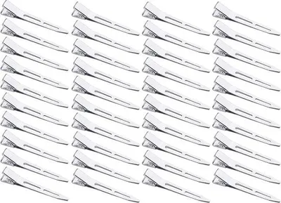 Produktbild von Famanu Haarclips 40 Stück - Silber, 6,5 cm, für Styling und Sectioning