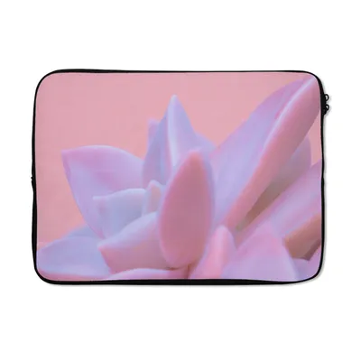 Produktbild von MuchoWow® Laptop Hülle 13 Zoll Sukkulente - Sommer - Rosa - Pflanzen Laptoptasche - Laptophülle - Sleeve - Rundumschutz