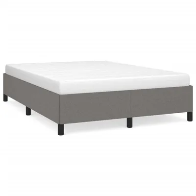 Image de vidaXL Cadre de lit sans matelas gris foncé 140x190 cm Tissu