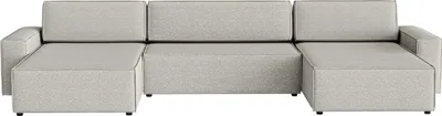 Produktbild von FEDVE Ecksofa Lummo U aus Bouclé-Stoff mit Schlaffunktion, Grau