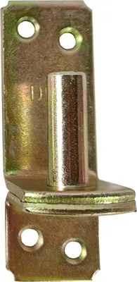 Produktbild von Kloben auf Platte gelb verzinkt 11x104x4mm mit 13mm Dorn für Ladenband 2 Farben Zaunbeschlag
