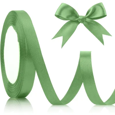Productafbeelding van Satijnlint, groen, 10 mm breed, 22 meter. Geschenklint, decoratielint, striklint, stoffen lint