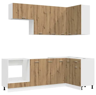 Produktbild von vidaXL Kücheneinheit LYON 8 pcs Artisan-Eiche Holzwerkstoff