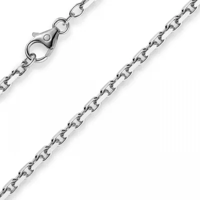 Produktbild von 3mm Kette Collier Ankerkette Halskette 585 Gold Weißgold 45cm
