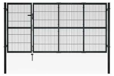 Produktbild von Gartentor mit Pfosten aus Stahl 350 x 120 cm in Anthrazit