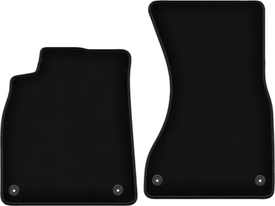 Produktbild von Wielganizator Velours-Autoteppiche vorne – passend für Audi A6 C7 (Limousine, Kombi, Avant, Bj. 2011-2017) –  schwarz, passgenau, mit Befestigungen set 2 Stk.