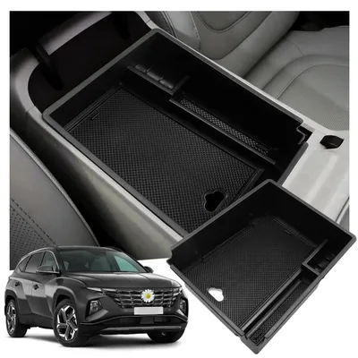 Immagine prodotto di Contenitore portaoggetti per la console centrale, compatibile con Hyundai Tucson NX4, cambio automatico, dal 2021 al 2024, colore nero