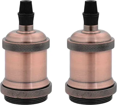 Image de Douilles de lampe 2 pcs bronze rouge E27