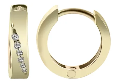Produktbild von 333/- Gold "Phylicia" Klapp-Creolen mit Zirkoniabesatz, 8 Karat, Gelbgold