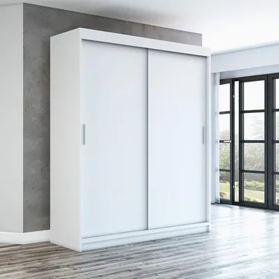 Produktbild von Schwebetürenschrank, 2-türig Schrank! Moderne Garderobe für Kleidung. Verschiedene Farben (Weiß, Schwarz, Somona) Kleiderschrank PAX 180 cm