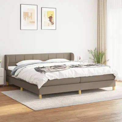 Produktbild von CLORIS Boxspringbett Polsterbett mit Matratze Taupe 200x200 cm Stoff, 81,18 kg