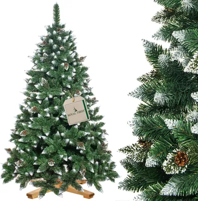 Produktbild von ROYAL TREES Künstlicher Weihnachtsbaum 220 cm Diamantkiefer mit Kunstschne Tannenbaum