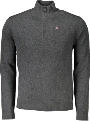 Immagine prodotto di Acquista il maglione grigio da uomo con cerniera e ricamo