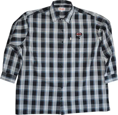 Produktbild von KAMRO Übergrößen Langarm-Herrenhemd Schwarz/Grau/Blau kariert 12XL
