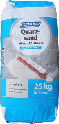 Produktbild von 25kg Renovo Quarzsand getrocknet Körnung 0,1-0,4mm