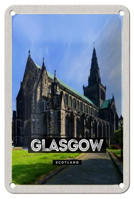 Produktbild von Blechschild Reise 12x18cm Glasgow Scotland Schloss Dekoration