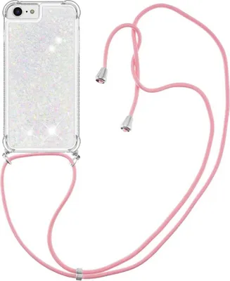 Produktbild von iPhone SE (2022/2020), iPhone 8 / 7 Hülle - Coverup Liquid Glitzer Back Cover mit Handykette - Weiß