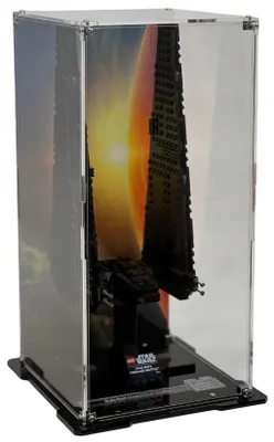 Produktbild von Blacked Brick Vitrine mit bedruckter Rückwand für LEGO® 75406 Star Wars – Kylo Rens Kommandoshuttle
