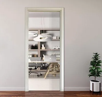 Image de Kit de chambranle en bois - Cadre pour porte pliante - Montage de portes - Cadre plat - 87 x 213 cm - Blanc