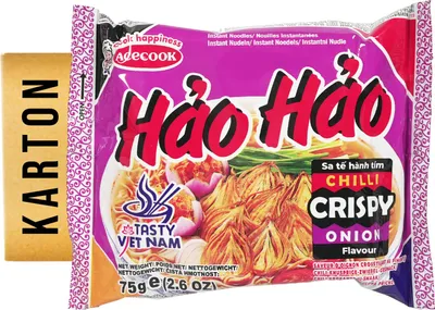 Produktbild von Acecook Hao Hao Chilli Crispy Onion Flavour Nudelsuppe 30x75g