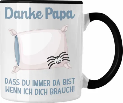 Produktbild von Trendation - Geschenk für Papa von Tochter Lustige Tasse Danke Vater Geschenkidee Lustige Kaffeetasse für Bester Papa von Tochter Weihnachten Geburtstag Geschenkidee (Schwarz)