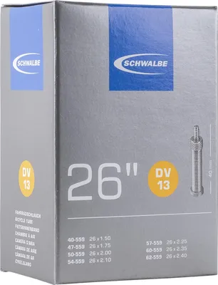 Produktbild von Schwalbe 10425311 26 Schlauch DV 13, 26x1.50-2.50 (40/62-559), DV 40mm, schwarz