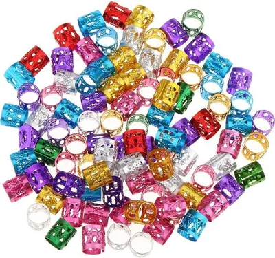 Produktbild von 100x Haarperlen für Zöpfe und Dreadlocks